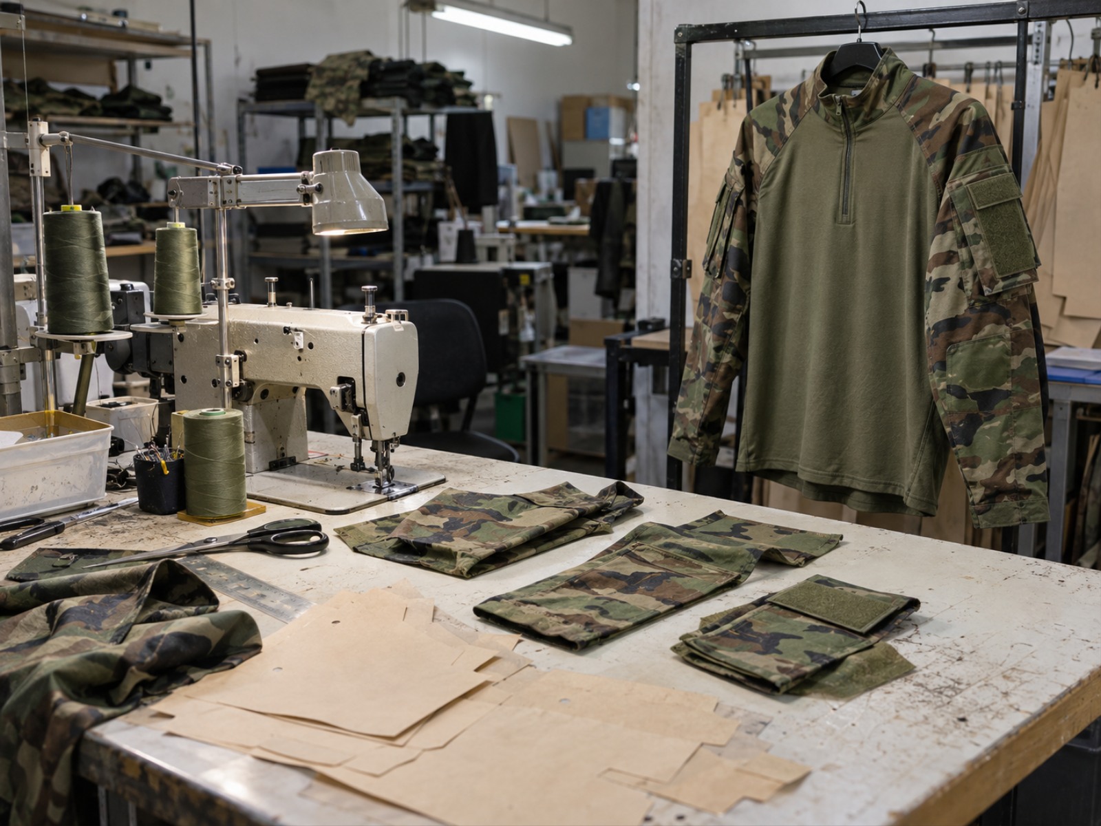 Tactical apparel sampling - approved sample garment checked against pattern and comment sheet