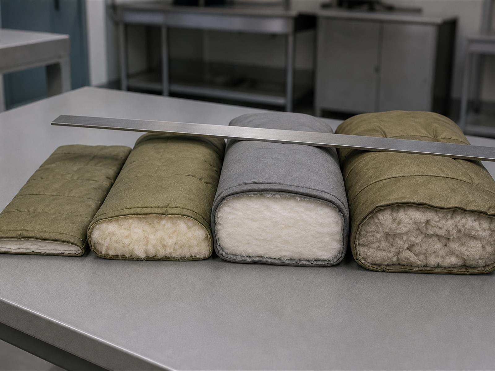 Insulated cold weather specimens prepared side by side for an insulation comparison in the Field Lab